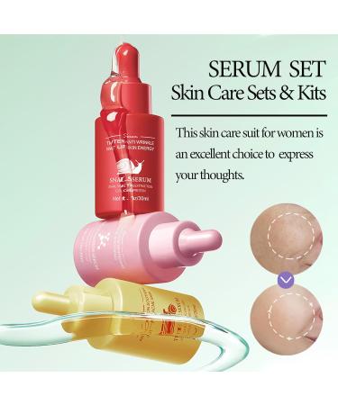 Shop Face Serum Skin Care Set | Anti-Aging Serum Kits for Women - Nicotinamide Turmeric & Snail Serums | Perfect Gifts for Birthdays Christmas & Anniversaries - Buy Online on GoSupps.com