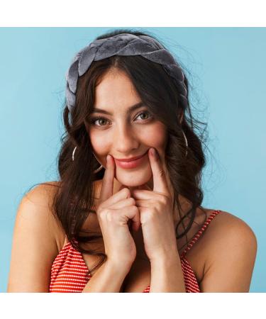 Vintage Gray Braided Headband - Rockabilly Fashion Hair Accessories for Women & Girls - Buy Online on GoSupps.com