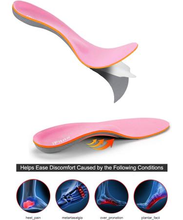 Women's Arch Support Orthotic Shoe Inserts UK-5-24CM (9.44 inches) - Pink - Buy Online on GoSupps.com