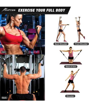 HPYGN Resistance Bands Set - 150lb, 200lb, 250lb Exercise Bands with Handles - 5 Tube Fitness Bands for Muscle Training - Portable Bag and Ankle Straps Included - Buy Online on GoSupps.com