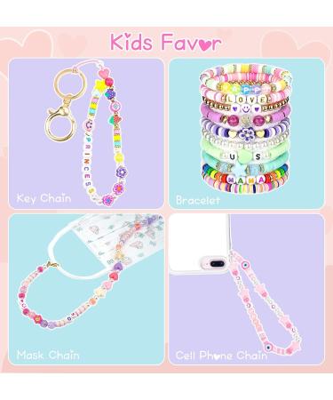 Dowsabel Clay Beads 7500 Pcs Friendship Bracelet Making Kit - 24 Colors Polymer Heishi Beads with Letter Beads for Girls Age 6-12 - Buy Online on GoSupps.com
