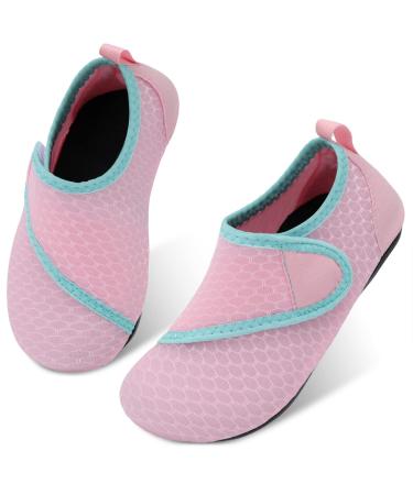 JIASUQI Kids Boys Girls Water Shoes Quick Dry Barefoot Aqua Socks for Beach Swimming Pool 3.5/4.5 UK Pink N