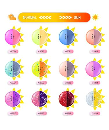 Dip Powder Nail Kit - 12 Colors Nude Pink Glitter Sun Color Changing Starter Kit for DIY Manicure at Home or Salon - Buy Online on GoSupps.com