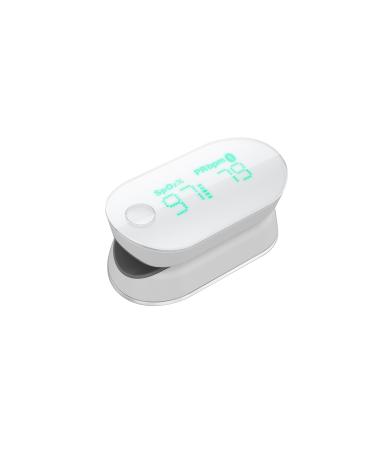 iHealth AIR Wireless Fingertip Pulse Oximeter for Blood Oxygen Saturation, Perfusion Index, and Pulse Rate. With Smartphone App for Plethysmograph and Perfusion Index. Rechargeable Built-in Battery