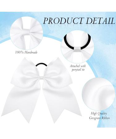 Janinka 40 Pack 8'' Large Cheerleader Hair Bows - White Ponytail Holder Scrunchies for Girls & Women - Ideal for Teen College Outfits, Uniforms & Sports - Buy Online on GoSupps.com