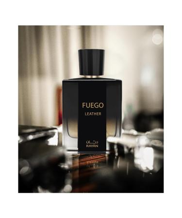 RAYAN Fuego Leather Perfume for Men Long Lasting Arabian Eau De Parfum 100mL (3.34 Fl oz) Men Perfume with Bergamot Lavender Vetiver Sandalwood Tonka & Amber - Ideal Gift for Valentine's Day - Buy Online on GoSupps.com
