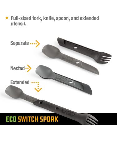 UCO Recycled ECO Switch Spork 2-Piece Camping Utensil Set - Midnight - Buy Online on GoSupps.com