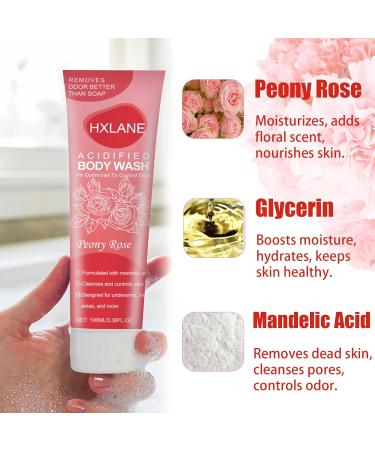 HXLANE Acidified Body Wash 2 PCS Moisturizing Rose Body Wash Gel 24 Hour Odor Control Odor Control Removes Odor Better than Soap Formulated Without SLS or Parabens 3.38 FL.OZ - Buy Online on GoSupps.com