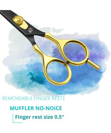 Glamified Glam Hair Cutting Scissors -Sharp Razor Edge Blade Hair Shears Series - 5.5" with Fine Adjustment Stainless Steel Hair Scissors Professional for Men Women & Babies (Black+Gold) - Buy Online on GoSupps.com