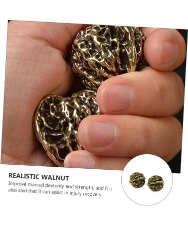 Shop Minkissy Copper Walnut Model Balls - Deep Tissue Massage Decor & Accessories | 2 Pairs of 3.5x3cm Brass Walnut Decor - Buy Online on GoSupps.com