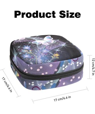 Menstrual Bag with Zipper - Stylish Sanitary Pads & Tampons Collection Bag for Women & Girls (Butterflies & Flowers) - Buy Online on GoSupps.com
