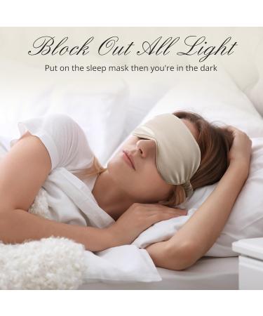 BOKOR Adjustable Silk Sleep Eye Mask - Luxury Mulberry Silk FSA/HSA Approved Light-Blocking Improve Sleep Quality Gift Ready with Travel Bag - Champagne - Buy Online on GoSupps.com