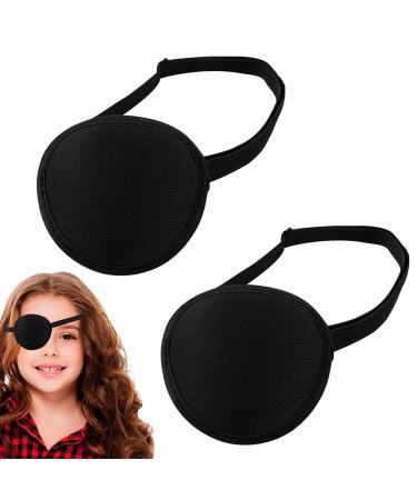 2Pcs Eye Patch Adjustable Medical Eye Patches for Adults Eye Patch Costume Eye Patches for Adults Medical Perfect for Left or Right Eye and Surgery Recovery Black