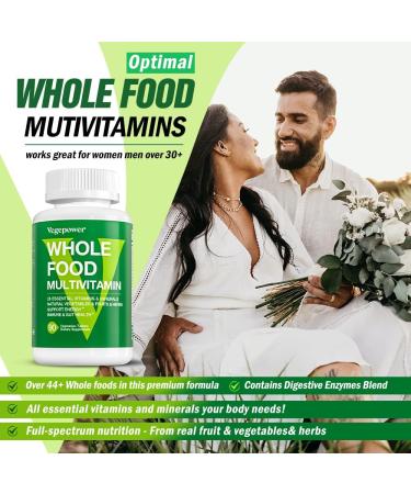 Organic Whole Food Multivitamin for Men Women - Energy & Immune Support - Non-GMO Vegan Tablets - 90 Count - Buy Online on GoSupps.com