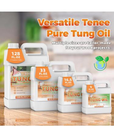 33 Fl Oz Pure Tung Oil - Waterproof Wood Finish for Food Safe Sealing & Protection | Strengthen Your Wood Projects - Buy Online on GoSupps.com