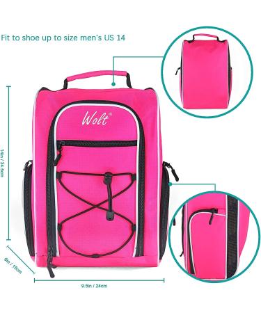WOLT Golf Shoe Bag - Ventilated Sports & Travel Carrier with Double Accessory Pocket for Women and Men - Pink - Buy Online on GoSupps.com