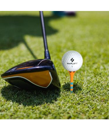 SAPLIZE Ultra Thick Plastic Golf Tees 50/100 Pack - 2-3/4 & 3-1/4 Inch for Stability and Durability - Reduce Friction - Includes 25pcs of Each Size - Buy Online on GoSupps.com