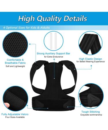 Posture Corrector Brace for Teens & Kids | Adjustable Upper Back Straightener for Neck & Shoulder Pain Relief (S: 24-28 - Buy Online on GoSupps.com