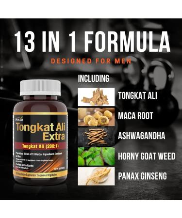 Herba Tongkat Ali Supplement for Men - 200:1 Extract 10 000mg Raw Tongkat Ali Equivalent | 120 Vegetable Capsules | Premium Tongkat Ali Extract Plus Extra | Made in Canada 120 count (Pack of 1) - Buy Online on GoSupps.com