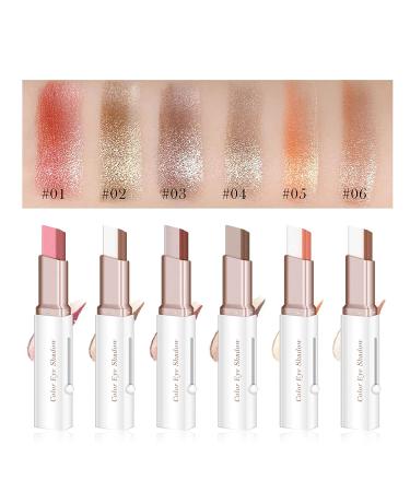 Ownest 12-Color Double-ended Eyeshadow Stick Set - Glitter, Shimmer, Waterproof Gradient Eye Makeup - 6 Pack - Buy Online on GoSupps.com
