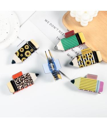 Pencil Claw Clip Teacher Themed Claw Clips Pencil Hair Claw Clip Teacher Hair Clip 2024 New Pencil Claw Clip Fun Hair Accessories Fun Pencil Hairpin Pencil Hair Clip Set (F) - Buy Online on GoSupps.com