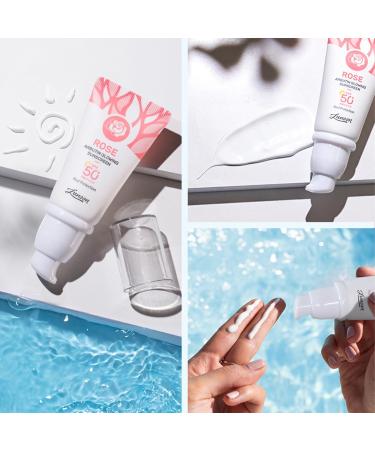 Glow Face Sunscreen SPF 50 PA++++ Broad Spectrum Sunscreen for Face Daily Moisturizing Sunscreen and Face Primer with Rose Extract and Arbutin Sun Resistant - Buy Online on GoSupps.com