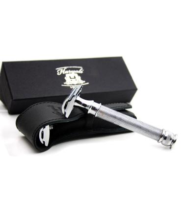 Men's Safety Razor with Silver Handle - Newly Designed by Haryali London - No Blades Included | Premium Shaving Experience - Buy Online on GoSupps.com
