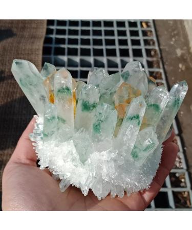 Natural Green Ghost Crystal Cluster Original Stone Reiki Orange Crystals Minerals Specimen Home Decor ZJGIDTEM (Color : 550-600g) - Buy Online on GoSupps.com