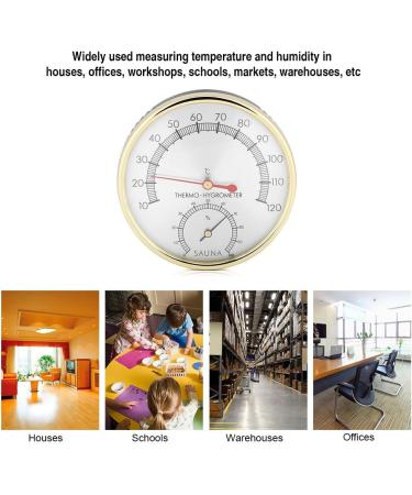 Dioche Sauna Thermometer - Metal Dial Indoor Hygrometer for Sauna Room Accessories | Accurate Humidity & Temperature Measurement - Buy Online on GoSupps.com