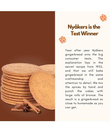 Nyakers Pepparkakor Vegan Ginger Snap Cookies - Dairy-Free Gourmet Snacks - Holiday Food Gift (10.58oz) - Buy Online on GoSupps.com