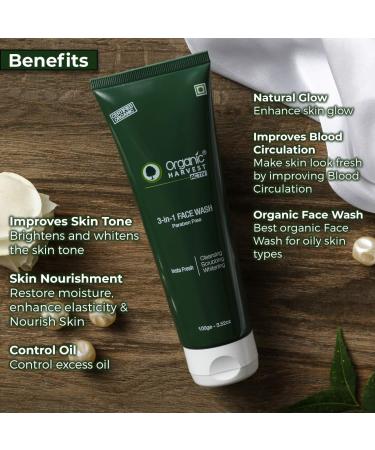 3-in-1 Organic Face Wash & Sunscreen SPF 50 Combo for All Skin Types - Paraben & Sulphate Free | 100% Natural 100gm Each - Buy Online on GoSupps.com