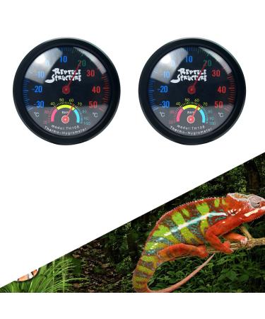 Roseflower 2 Series-Pack Reptile thermometer hygrometer precise mechanical temperature and air moisture meter for reptile terrariums (no battery required) house study basement