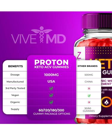 Proton Keto ACV Gummies - Advanced Weight Management Supplement with 1000mg Apple Cider Vinegar | Keto Plus Gummies Reviews - Buy Online on GoSupps.com