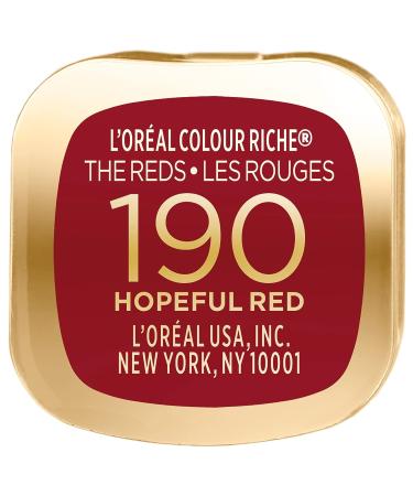 L'Oreal Paris Colour Riche Lipstick - Reds of Worth Hopeful Red 190 | Argan Oil & Vitamin E Formula - Buy Online on GoSupps.com