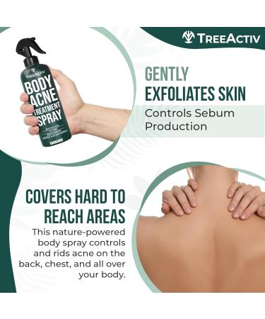 TreeActiv Body Acne Treatment Spray 2% Salicylic Acid with Tea Tree Oil & Aloe Vera for Effective Back & Body Acne Relief 2000+ Uses - Buy Online on GoSupps.com