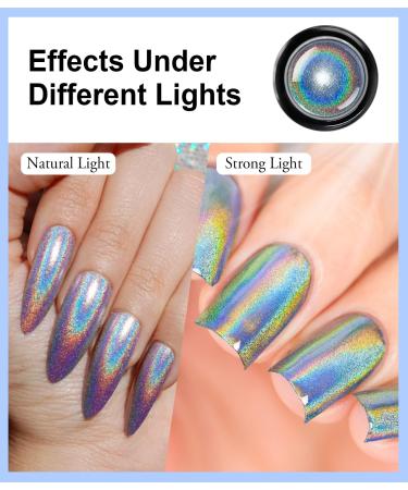 Bishengyf Silver Chrome Nail Powder - Holographic & Chameleon Nail Glitter Set (4 Pcs) for DIY Salon Manicure & Nail Art Decoration - Buy Online on GoSupps.com
