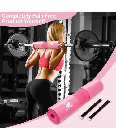 ANERTE Pink Barbell Pad for Squats, Lunges, Hip Thrusts - Fits Standard & Olympic Bars - Buy Online on GoSupps.com