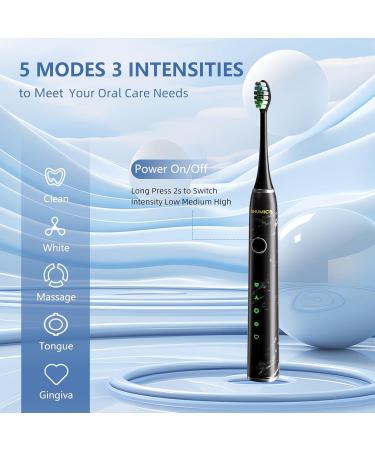 Sonic Electric Toothbrush for Adults - 200 Days Charge 5 Modes 43000 VPM Rechargeable Timer - Best Oral Care Tool - Buy Online on GoSupps.com