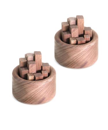 2 pieces of wood aroma diffuser diffuser for essential oils made of walnut incense sticks essential oils diffuser mini-bearing aromatherapy diffuser box for car living room (HTM)