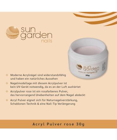 Sun Garden Nails - 30g Acrylic Nail Powder in Rose | Premium Quality for Beautiful Nail Art | International Shipping Available - Buy Online on GoSupps.com