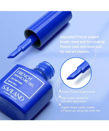 Saviland French Gel Nail Polish - 10ML Blue U V LED Soak Off Quick French Manicure DIY Gel Polish - 0.34 Fl Oz - Buy Online on GoSupps.com