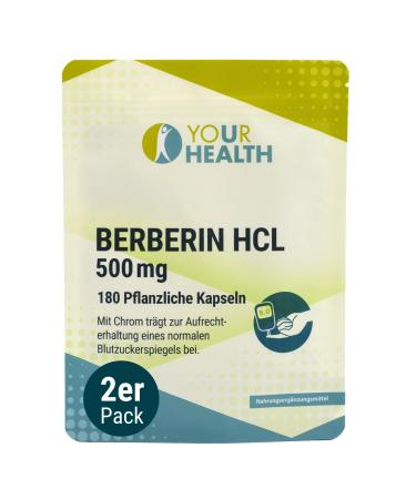 YOUR HEALTH BERBERIN HCL 500 mg vegetable capsules with chromium 360 capsules (pack of 2)