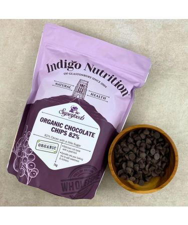 Indigo Herbs Organic Chocolate Chips 1kg | 82% Cacao | Vegan | Dairy Free - Buy Online on GoSupps.com