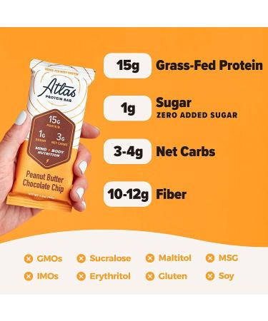 Atlas Mind + Body Keto Protein Bar - Chocolate Lovers Variety - Low Carb, High Fiber, Organic Ashwagandha - 10 Count Pack - Buy Online on GoSupps.com