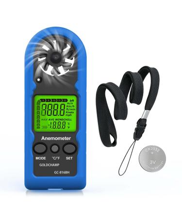 Windometer Digital Anemometer Wind Messer Lcd Wind Speed Meter Gauge Air Flow Speed Measurement Thermometer With Backlight Fishing for Windsurfing Sailing etc. 1-816BH