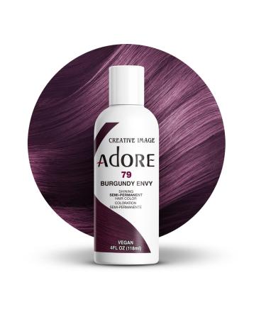 Adore Shining Semi Permanent Hair Colour 130 Blue Black Burgundy Envy 113.3 g (1 pack)
