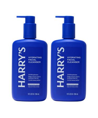 Harry s Hydrating Facial Cleanser for Men Gentle Face Wash with 10% Glycerin Dermatologist Tested 9 Fl Oz 2 Pack