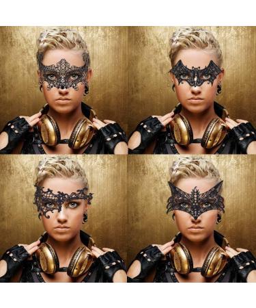 Codirato 8-Piece Black Venetian Masquerade Masks - Perfect for Carnival Stage Balls & Fashion Parties - Buy Online on GoSupps.com