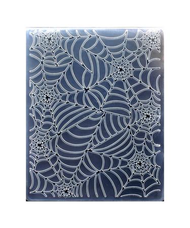Kwan Crafts Spider Web Halloween Deco Plastic Embossing Folders for Card Making Scrapbooking and Other Paper Crafts  12.1x15.2cm