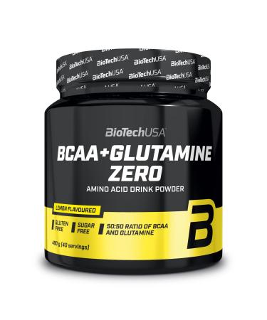 BioTechUSA BCAA + Glutamine Zero | 40 servings | Vegan | Sugar-free | Gluten-free | 2:1:1 BCAA ratio | 480 g | Lemon